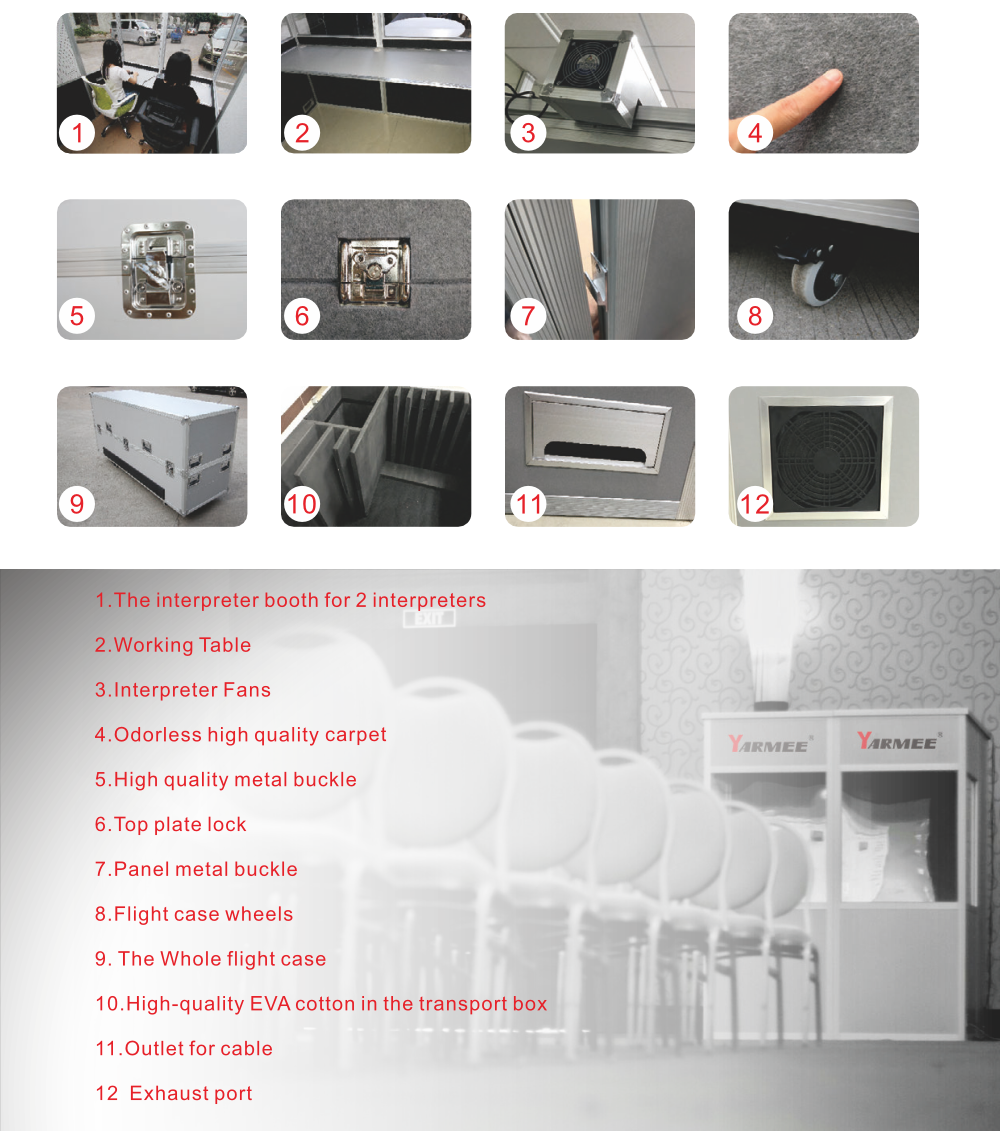 YP45 YARMEE interpreter booth for interpreter